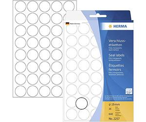 Herma 2257 - Lote de 640 pegatinas redondas (Ø 19 mm), transparente