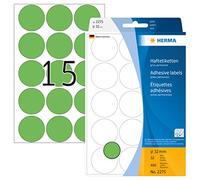 Herma 2275 - Etiquetas multiuso, diámetro 32 mm, redondo, papel mate, 480 unidades, color verde