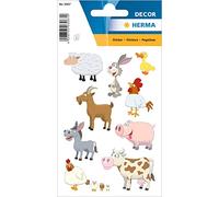 HERMA 3067 Pegatinas de animales de granja de cerveza, 27 unidades, pegatinas de animales con vaca, cerdo, pollo, conejo, burro, diseño de burro, etiquetas para álbum de fotos, diario, álbum de