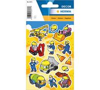 HERMA 3071 Pegatinas infantiles para obras de construcción (42 pegatinas, papel, mate), autoadhesivas, etiquetas adhesivas permanentes, para niñas y niños, multicolor