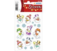 HERMA 3216 - Pegatinas de Navidad con muñecos de nieve (27 pegatinas, papel mate, autoadhesivas, etiquetas permanentes para Navidad, regalos, manualidades, calendario de Adviento, multicolor