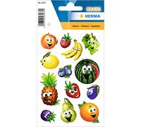 HERMA 3233 Pegatinas "Frutas" con ojos oscilantes, pegatinas autoadhesivas con motivos de frutas para niños, niñas y cumpleaños, 13 pegatinas de frutas para niños