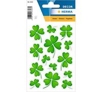 HERMA 3343 - Pegatinas Autoadhesivas de Papel con diseño de Hojas de trébol para cumpleaños, felicitaciones, niños y niñas, 42 Pegatinas de Regalo