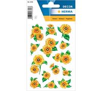 HERMA 3346 Pegatinas "Girasoles" de papel, pegatinas autoadhesivas de flores con efecto purpurina para diario, calendario y álbumes de recortes y niños, 28 pegatinas pequeñas