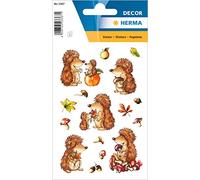 HERMA 3367 Pegatinas de animales para niños, erizos (48 pegatinas, papel, mate), autoadhesivas, etiquetas adhesivas permanentes para niñas y niños