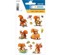 HERMA 3368 - Pegatinas de animales para niños, ardilla (42 pegatinas, papel mate, autoadhesivas, permanentes, etiquetas para niños y niños), multicolor