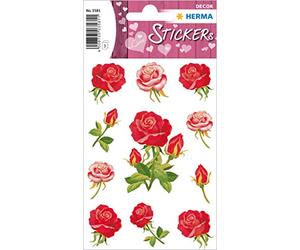 HERMA 3581 Love Love Love Sticker "Roses" Pegatinas autoadhesivas con motivos de amor para San Valentín, bodas, manualidades, scrapbooking o como regalo, 33 pegatinas decorativas