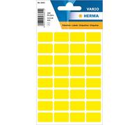 HERMA 3641 Etiquetas amarillas, 5 hojas, 12 x 18 mm, 32 por hoja, 160 pegatinas, autoadhesivas, multiusos para escribir, etiquetas adhesivas universales de papel, en blanco