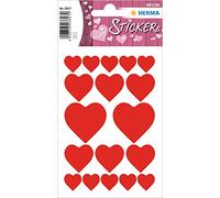 HERMA 3827 - Pegatinas con corazones rojos (54 pegatinas, papel mate), autoadhesivas, permanentes, para decoración de niñas y niños