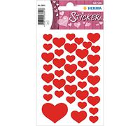 HERMA 3841 Pegatinas de corazón para el día de San Valentín, corazones pequeños (120 pegatinas, papel, mate), autoadhesivas, etiquetas adhesivas permanentes para decoración para niñas y niños, color