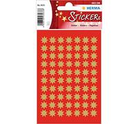 HERMA 3933 Pegatinas navideñas, estrellas doradas de 8 puntas (diámetro de 10 mm, 210 pegatinas, papel), autoadhesivas, etiquetas adhesivas permanentes para Navidad, regalos, manualidades, calendario