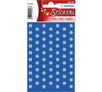 HERMA 4058 Pegatinas de Navidad, Estrellas Plateadas de 6 Puntas (Diámetro 8 mm, 201 Pegatinas, Papel) Decoración de Navidad Autoadhesivas, Etiquetas adhesivas permanentes para Navidad, Regalos,