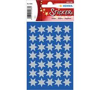 HERMA 4086 Pegatinas de Navidad, estrellas plateadas de 6 puntas (diámetro de 16 mm, 105 pegatinas, papel), autoadhesivas, decoración navideña, etiquetas adhesivas permanentes para Navidad, regalos,