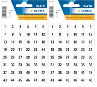 HERMA 4124 Number Stickers 1-240, Round (Diameter 12 mm, 5 Sheets, Matte Paper) Self-Adhesive, Permanent Number Stickers, 240 Labels, White (Paquete de 2)