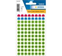 HERMA 4129 pegatinas con números negros del 1 al 160, redondas, 480 unidades, diámetro de 8 mm, autoadhesivas, pequeñas, mate, números adhesivos, números de casa, de papel para pegar, multicolor