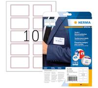 HERMA 4405 etiquetas para nombre despegables, 640 hojas, 80 x 50 mm, 10 hojas por A4, 6400 unidades, autoadhesivas, imprimibles, sin dejar residuos, de acetato, etiquetas para nombres, color blanco y