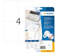 HERMA 4444 Pegatinas de dirección para máquinas de escribir DIN A4 (105 x 144 mm, 20 hojas, papel, mate, esquinas puntiagudas), autoadhesivas, etiquetas permanentes, 80 etiquetas adhesivas, color