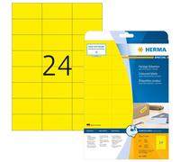HERMA 4466 Self Adhesive Coloured Labels, 24 Labels per A4 Sheet, 20 Sheets, 70
