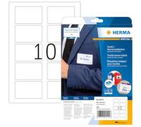 HERMA 4514 Etiquetas para nombres despegables, 20 hojas, 80 x 50 mm, 10 hojas por A4, 200 unidades, autoadhesivas, imprimibles, sin residuos, de acetato, etiquetas para nombre, color blanco