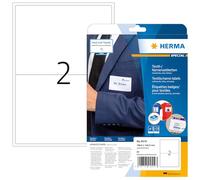 HERMA 4519 Etiquetas de nombre despegables, 640 hojas, 199,6 x 143,5 mm, 2 por hoja A4, 1280 unidades, autoadhesivas, imprimibles, sin residuos, de seda de acetato, etiquetas para nombre, color blanco