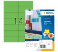 HERMA 4559 Color etiquetas (105 x 42,3 mm a DIN A4 Papel mate, autoadhesivos) 1.400 unidades en 100 hojas imprimibles, Verde