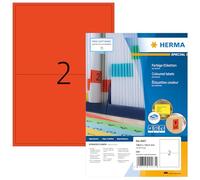 HERMA 4567 Color etiquetas (199,6 x 143,5 mm a DIN A4 Papel mate, autoadhesivos) 200 Unidades en 100 hojas imprimibles, Rojo
