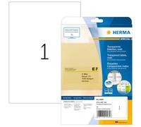 HERMA 4585 - Etiquetas de papel de aluminio (210 x 297 mm, 10 hojas, película de poliéster, mate), autoadhesivas, imprimibles, permanentes, 10 etiquetas adhesivas, transparentes