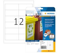 HERMA 4595 Etiquetas de papel de aluminio impermeables para impresoras de inyección de tinta, 10 hojas, 97 x 42,3 mm, 12 hojas por A4, 120 unidades, autoadhesivas, imprimibles, mate, para impresoras