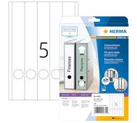 HERMA 4830 - Lote de 125 etiquetas para archivadores (papel especial para tinta de impresora, 38 x 297 mm), color blanco