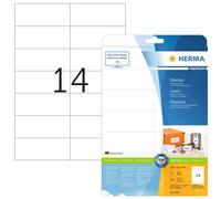 HERMA 5057 Self Adhesive Multipurpose Labels, 14 Labels per A4 Sheet, 25 Sheets,