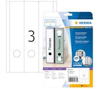HERMA 5135 Etiquetas autoadhesivas para lomo, 3 etiquetas por hoja A4, 800 hojas, 61 x 297 mm, 2400 etiquetas, etiquetas adhesivas para impresora láser y de inyección de tinta, color blanco