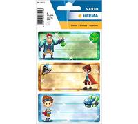 Herma 5512 - Etiquetas para escribir el nombre, uso escolar, formato 7,6 x 3,5 cm, contenido por paquete: 9 etiquetas