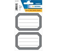 HERMA 5719 Etiquetas para libros con borde gris, autoadhesivas, de papel neutro, para la escuela, para niños, niñas y niños, 12 unidades