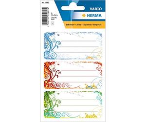 HERMA 5982 Nombre de cuaderno etiquetas para la Escuela, diseño Spirit, formato 7,6 x 3,5 cm, contenido por paquete: 9 etiquetas