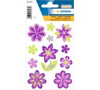 HERMA 6293 Pegatinas de Diamantes Brillantes Flor Diamante (11 Pegatinas, Lámina, Purpurina) Autoadhesiva, Adhesivo Permanente, Etiquetas para Niñas y Niños, Colorido
