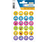 HERMA 6818 - Pegatinas con purpurina para niños (24 unidades), diseño de caras