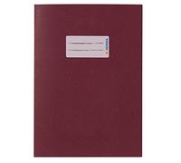 HERMA 7018 - Juego de 10 fundas de cuaderno A5 de papel rojo vino, con campo de etiquetado de papel extremadamente fuerte y colores ricos, juego de fundas para cuadernos escolares, color rojo vino