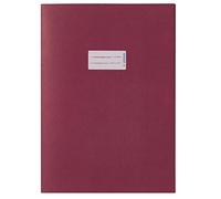 HERMA 7047 Sobres para cuadernos A4 de papel rojo vino, 10 unidades, fundas para cuadernos escolares con campo de rotulación de papel extremadamente fuerte y colores ricos, juego de fundas para