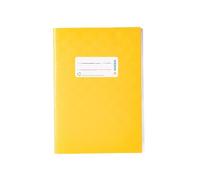 HERMA 7421 - Juego de 25 fundas para cuadernos, tamaño A5, color amarillo rafia, con etiqueta y estructura de rafia, de polipropileno duradero y fácil de limpiar, juego de fundas para cuadernos