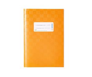 HERMA 7424 - Sobre DIN A5 rafia con etiqueta para escribir y estructura de rafia, de lámina de polipropileno resistente y lavable, protector para cuadernos, color naranja