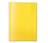 HERMA 7481 Fundas A5 transparentes amarillas para cuadernos, 25 unidades, fundas de polipropileno resistente y fácil de limpiar, juego de fundas transparentes para cuadernos escolares, de colores