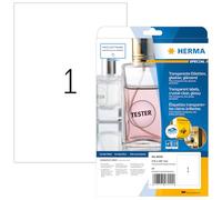 Herma 8020 - Pack de 25 etiquetas, 210 x 297 mm, transparente