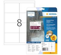Herma 8331 - Paquete de 200 etiquetas adhesivas rectangulares (99,1 x 67,7 mm, esquinas redondeadas, impermeables, especiales para correo), color blanco mate