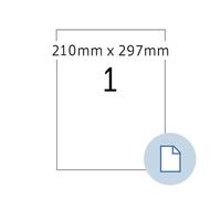 HERMA 8422 Etiquetas universales, 500 hojas, 210 x 297 mm, 1 por hoja A4, 500 unidades, autoadhesivas, imprimibles, mate, papel en blanco, etiquetas adhesivas, color blanco