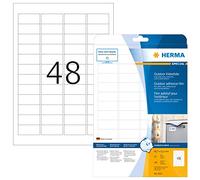 HERMA 9531 - Juego de 32 etiquetas impermeables DIN A4 (45,7 x 21,2 mm, 320 hojas, polietileno, mate), autoadhesivas, imprimibles, extremadamente fuertes, para exteriores, 15.360 etiquetas, color
