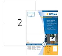 HERMA 9541 impermeables exterior Your Design (210 x 148 mm a DIN A4 pantalla, autoadhesiva) 80 etiquetas en 40 hojas Stark, color blanco