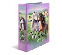 HERMA A4 Lever Arch File Horse World, 70mm Spine, Heavy Duty Folder with Animal