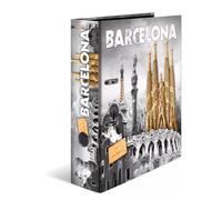 HERMA Archivador de anillas con palanca Ciudades de tendencia con motivo Barcelona, A4, 70 mm, con estampado interior, 1 carpeta con motivos