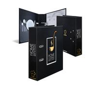 HERMA Archivador de recetas para recetas propias con motivo de cocina casera, tamaño A4, lomo de 70 mm, con adornos dorados y registro de 6 piezas, 1 carpeta