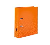 HERMA Carpeta A4 color naranja de 7 cm de ancho, carpeta de anillas para niños con patrón, carpeta de archivos monocolor con acabado brillante e impresión interior para niños y niñas